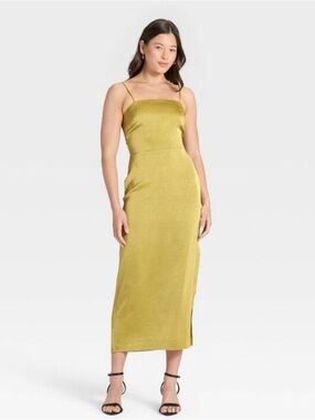 A New Day Satin Slip Midi Dress Small
